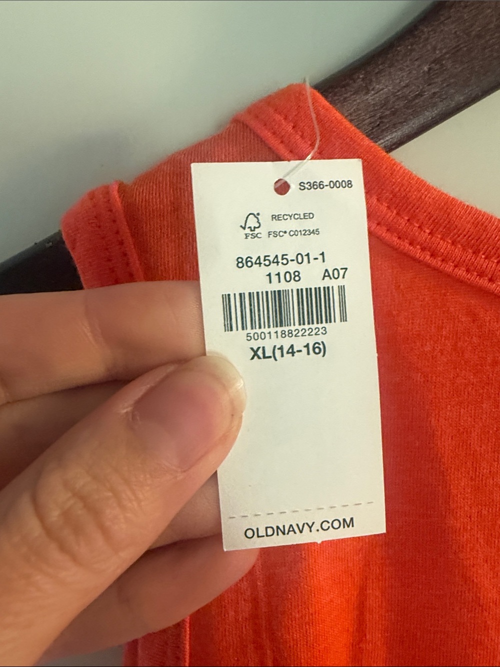 Old Navy Boys Orange Tropical Palm Beach Graphic Sleeveless Tank Sz XL 14-16 NWT - Picture 7 of 7
